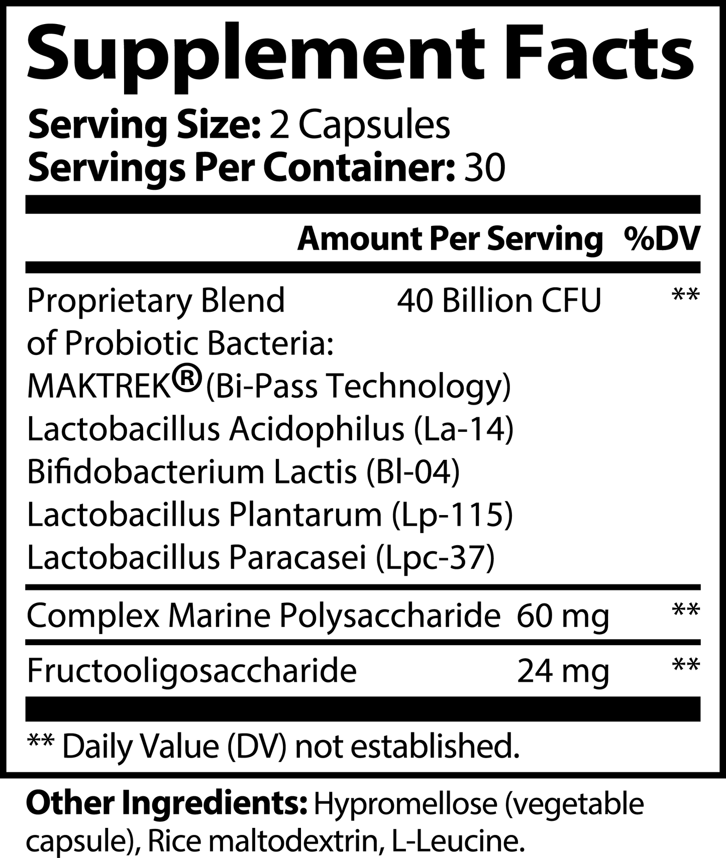 Probiotic 40 Billion with Prebiotics - Hydrava